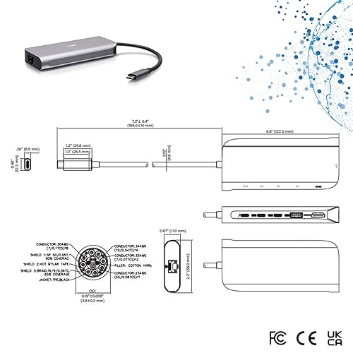 C2G USB-C® 4.0 6-in-1 Mini Docking Station with HDMI®, USB-A, Ethernet, and USB-C® 85W– 8K 60HZ