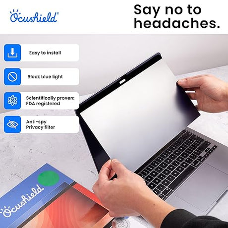 Ocushield for Macbook Pro 15 - Magnetic Anti Blue Light Screen Protector for Apple Macbook Pro 15 (2016-2019) - Anti Glare - Privacy Filter - Designed by Optometrists - 100 Day Easy Returns