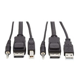 TRIPP LITE P783-006 Tripp Lite DisplayPort KVM Cable Kit, 3 in 1-4K DisplayPort, USB, 3.5 mm Audio (3xM/3xM), 4:4:4, 6 ft., Black,