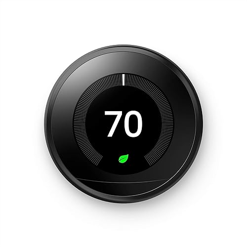 Google Nest Learning Thermostat - Programmable Smart Thermostat for Home - 3rd Generation- Works with Alexa - Black