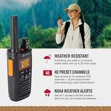 Cobra RX380 Walkie Talkies - Rechargeable, 40 Preset Channels, Long Range 32-Mile Two-Way Radio Set (2-Pack), Black