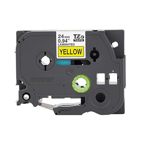 Brother Genuine TZe-651 Black on Yellow Laminated Tape for TZe-Compatible P-Touch Label Makers, 24 mm Wide x 8 m Long