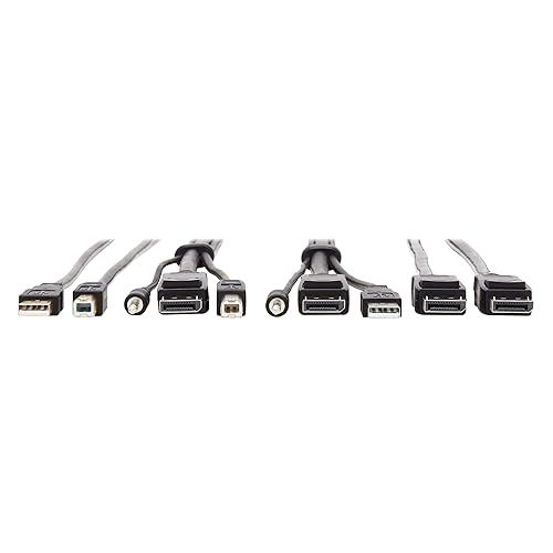 TRIPP LITE P783-006-DPU Tripp Lite DisplayPort KVM Cable Kit - DP, USB, 3.5 mm Audio (3xM/3xM) + USB (M/M) + DP (M/M), 4K, 6 ft., Black,
