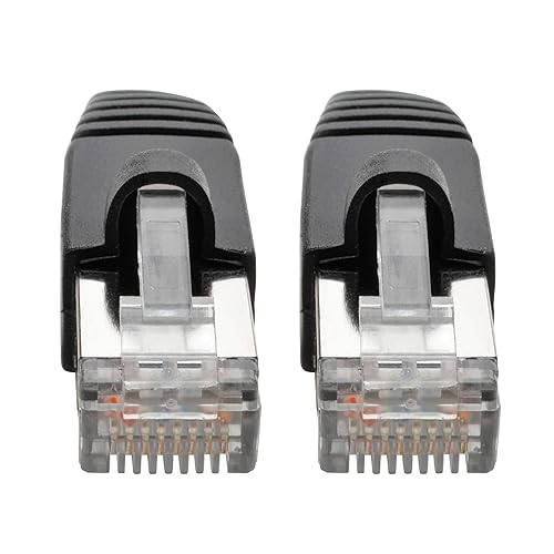 Tripp Lite Cat6a Ethernet Cable, 10G-Certified Patch Cable, Snagless, Shielded STP PoE Ethernet Cord, 2 ft, Black (N262-002-BK) 2ft. Black