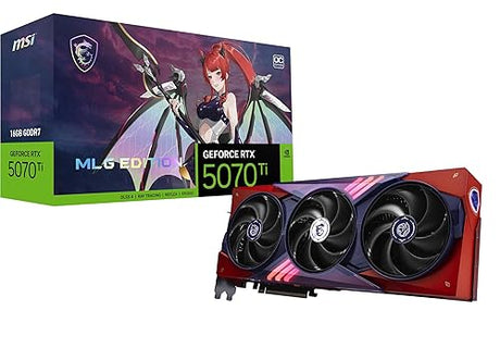 MSI Gaming RTX 5070 Ti 16G MLG Edition OC Graphics Card (16GB GDDR7, 256-bit, Extreme Clock 2580 MHz, DisplayPort x 3 2.1a, HDMI 2.1b, NVIDIA Blackwell Architecture)