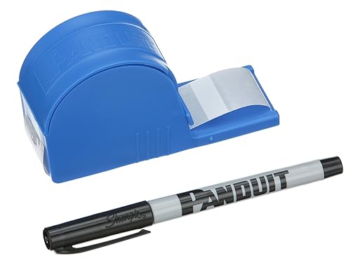 Panduit S100X125VARY Self-Laminating Dispenser with Pen, Vinyl, White