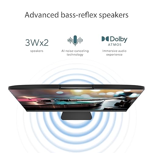 ASUS M3402 All-in-One, 23.8” FHD Display, AMD Ryzen™ 3 7320U Processor, 8GB RAM, 512GB SSD, Windows 11 Home, Kensington Lock, Black, M3402WFA-PB303 Ryzen 3