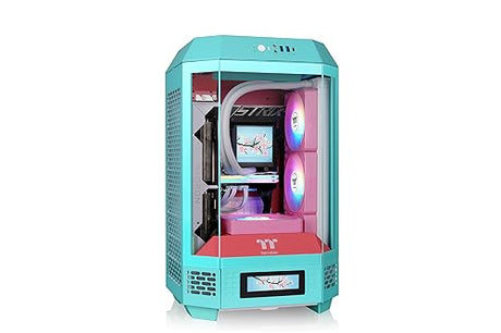 Thermaltake Tower 250 mITX Mini Tower; 2x120mm CT Fans Included; 360mm Radiator Support; 360mm GPU Clearance; Dual Chamber; Mint Strawberry; CA-1Z9-00SLWN-00 Tower 250 Mint Strawberry Case