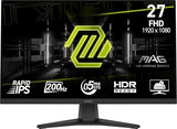 MSI MAG 272F 27-inch 1920 x 1080 (FHD) Gaming Office Monitor, 200Hz, Adaptive-Synch, HDR Ready, HDMI, VGA Port,VESA Mountable, Tilt, 4-Side Slim Bezel,0.5ms, Black