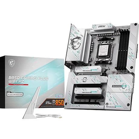 MSI B850 Gaming Plus WiFi PZ Motherboard, ATX - Supports AMD Ryzen 9000/8000 / 7000 Processors, AM5 - DDR5 Memory Boost 8200+ MT/s (OC), PCIe 5.0 x16 & 4.0 x16, M.2 Gen5, Wi-Fi 7, 5G LAN
