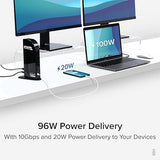 Plugable 13-in-1 USB C Docking Station 4K Triple Monitor with 100W Power Delivery | USB C Dock for Windows, Mac, ChromeOS, Thunderbolt | Driver Required | 3X HDMI and 3X DisplayPort (UD-ULTC4K)