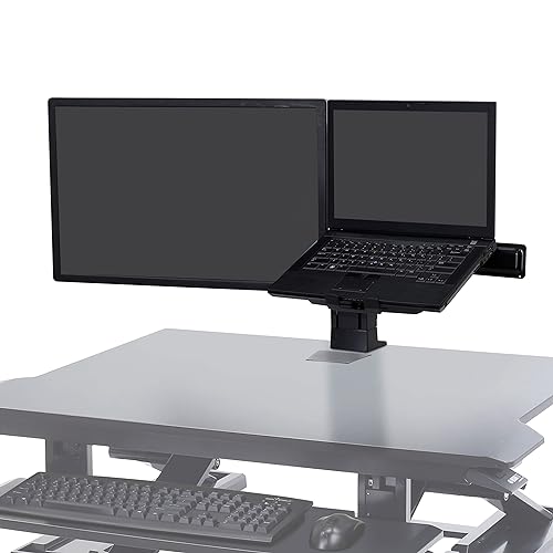 Ergotron – WorkFit Monitor and Laptop Kit – for Monitors Up to 24 inches, 6 to 16 lbs – Add-on for WorkFit-T, WorkFit-TL, WorkFit-TX and WorkFit Corner – Black