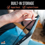 STM Dux Ultra Case for iPad A16/10th Gen – Rugged MIL-SPEC Drop Protection, Snap Magnetic Stand, Pencil & Crayon Storage, Clear Back, Auto Sleep/Wake – Black