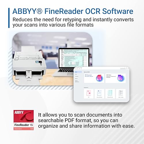 Visioneer Patriot PD45 Scanner, USB Duplex Office Document Scanner for PC and Mac, 50 PPM, Automatic Document Feeder (ADF), White