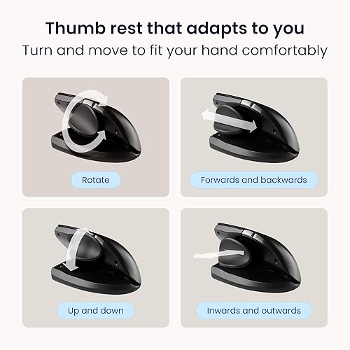 Contour Design Unimouse Eco Wireless Bluetooth Ergonomic Mouse - Vertical Gaming Computer Mouse for Laptop and Desktop - Fully Adjustable Ergonomic Wireless Mouse - Mac & PC Compatible - (Right-Hand)