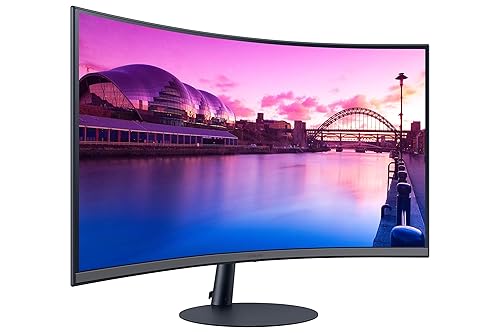 SAMSUNG 27-Inch S39C Series FHD Curved Gaming Monitor, 75Hz, AMD FreeSync, Game Mode, Advanced Eye Comfort, Frameless Display, Built in Speakers, Slim Metal Stand, LS27C394EANXGO, 2023, Black