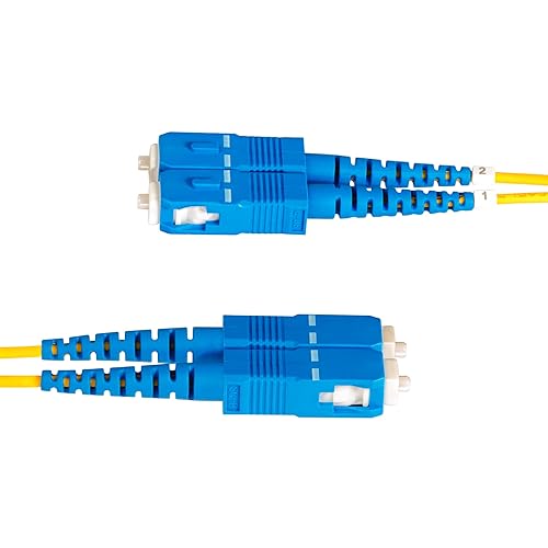 StarTech.com 50m (164ft) LC to SC (UPC) OS2 Single Mode Duplex Fiber Optic Cable, 9/125, 100G, LSZH Fiber Jumper Cord