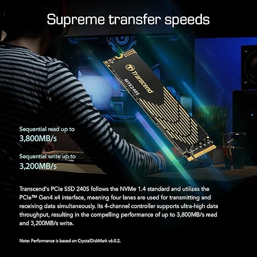 Transcend 1TB NVMe PCIe Gen4 x4 MTE240S M.2 SSD Solid State Drive TS1TMTE240S