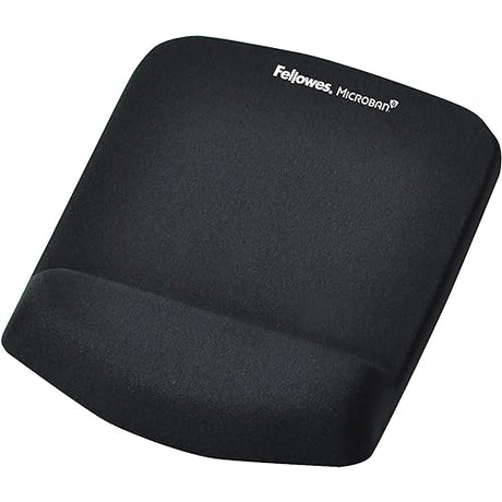 Fellowes 9252002 Plushtouch Mouse Pad/Wrist Rest with FoamFusion Technology, Black Black Pad