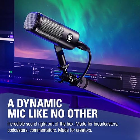 Elgato Wave DX - Dynamic XLR Microphone, Cardioid pattern, Noise Rejection, speech optimised for Podcasting, Streaming, Broadcasting, No Signal Booster Required, works with any Interface, for Mac, PC