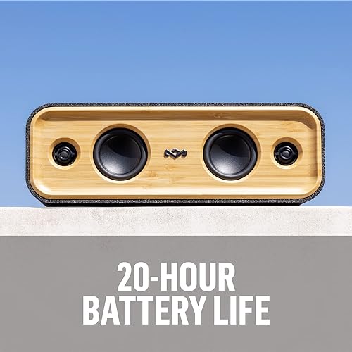 House of Marley Get Together 2 : Portable Speaker with Wireless Bluetooth Connectivity, 20 Hours of Playtime and Sustainable Materials, IP65 Dust and Water Resistance, Signature Black