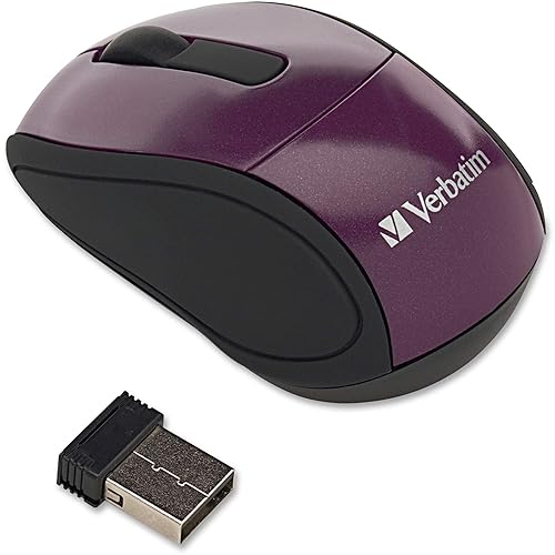 Wireless Mini Travel Mouse, 2x3x1-1/4, Purple Qty:6