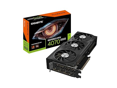 GIGABYTE GeForce RTX 4070 Super WINDFORCE OC 12G Graphics Card, 3X WINDFORCE Fans, 12GB 192-bit GDDR6X, GV-N407SWF3OC-12GD  Video Card