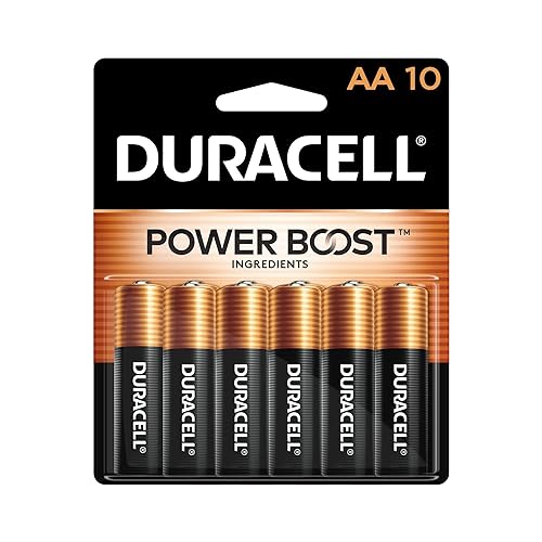 Duracell Coppertop AA Batteries with Power Boost Ingredients, 10 Count Pack Double A Battery with Long-lasting Power, Alkaline AA Battery for Household and Office Devices