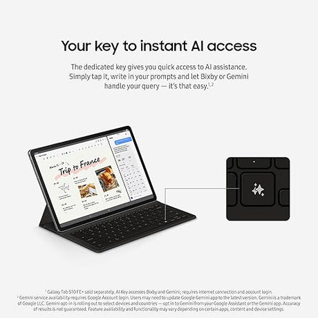 SAMSUNG Tab S10 FE/+ Book Cover Keyboard Slim — AI Key, Black