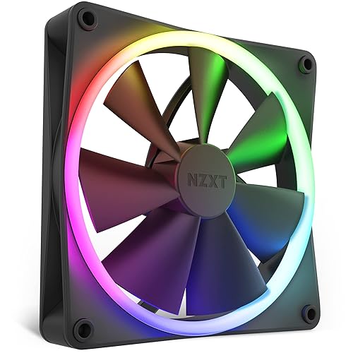 NZXT F140 RGB Fans - RF-R14DF-B1 - Advanced RGB Lighting Customization - Whisper Quiet Cooling - Twin (RGB Fan & Controller Included) - 140mm Fan - Black Black 140mm Twin Pack Fans