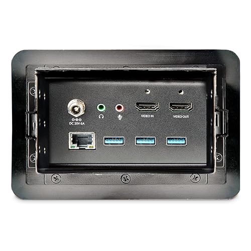 StarTech.com Conference Room Docking Station - Universal Laptop Dock - 4K HDMI, 60W Power Delivery, USB Hub, GbE, Audio - in-Table Connectivity Box for Huddle/Boardroom Collaboration Space, TAA