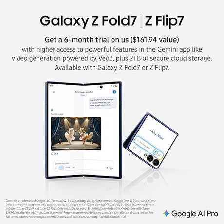 Samsung Galaxy Z Fold7, 512GB, Blue Shadow (CAD Version & Warranty) - AI Smartphone, Snapdragon 8 Elite, 200MP, Foldable Dynamic AMOLED Display, Mult-Tasking w/Galaxy AI Blue Shadow 512GB Samsung Galaxy FOLD 7 Phone Only