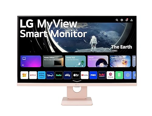LG 27 FHD IPS MyView Smart Monitor with webOS and Built-in Speakers, Pink
