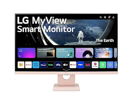 LG 27 FHD IPS MyView Smart Monitor with webOS and Built-in Speakers, Pink