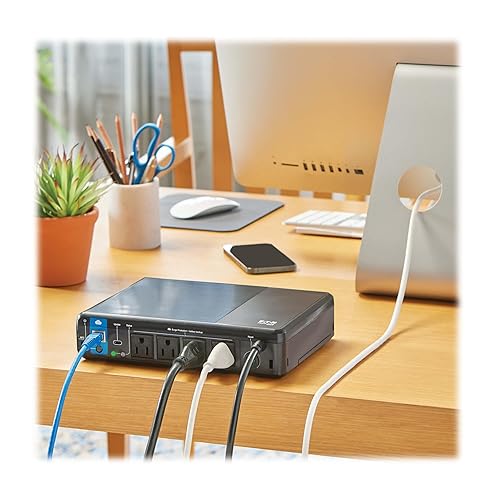 Tripp Lite Cloud-Connected 600VA UPS Battery Backup and Surge Protector, Remote Management & Monitoring, 300W, 4 Outlets, Computer UPS, Wall Mount Option, 5ft Cord, 3-Year Warranty (BC600RNC)