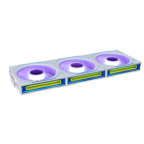 Lian Li UNI Fan SL-Infinity Wireless 120 - Triple Pack (Reverse Blade) - 2.4GHz Wireless Signal ARGB Fan Control - Double Infinity Mirror - Low Noise - Controller Included - White 120 Reverse Triple White