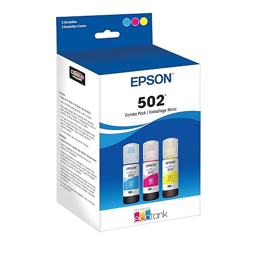 Epson 502 EcoTank Auto-Stop Ink Bottle, Colour Combo Pack (T502520) Color Combo Pack Ink Bottle