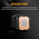 ASUS TUF Gaming LC III 360 ARGB LCD with pre-Installed & Integrated Triple Fans Designed for high Airflow and Static Pressure; 2.8 LCD for Hardware Monitoring, Custom GIFS and MP4 Video Clips
