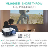 Optoma ML1050STi Portable LED Projector with Enhanced Gaming Mode 16ms Input Lag - Short Throw, Built-in Speaker, Auto Focus, Built-in Media Player
