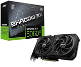 MSI Gaming RTX 5060 Ti 16G Shadow 2X OC Graphics Card (16GB GDDR7, 128-bit, Extreme Performance: TBA MHz, DisplayPort x 3 2.1a, HDMI 2.1b, NVIDIA Blackwell Architecture)