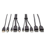 TRIPP LITE P783-006-DPU Tripp Lite DisplayPort KVM Cable Kit - DP, USB, 3.5 mm Audio (3xM/3xM) + USB (M/M) + DP (M/M), 4K, 6 ft., Black,