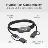 Plugable USB Data Transfer Cable PC to PC, Compatible with Windows USB C and USB 3.0, Transfer Files to New Computer with Included Bravura Easy Computer Sync Software, 6.6ft (USBC-TRAN)