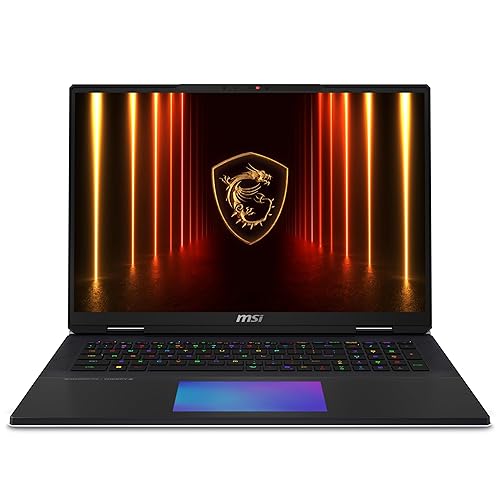 MSI Titan 18 HX AI A2XWJG-640CA 18 UHD+ 120Hz Mini LED Gaming Laptop, Intel® Core™ Ultra 9-285HX, RTX 5090, 64GB DDR5 Memory, 2TB Gen5+ 2TB Gen4*2 NVMe SSD, Cherry Mechanical RGB KB, Win 11 Pro
