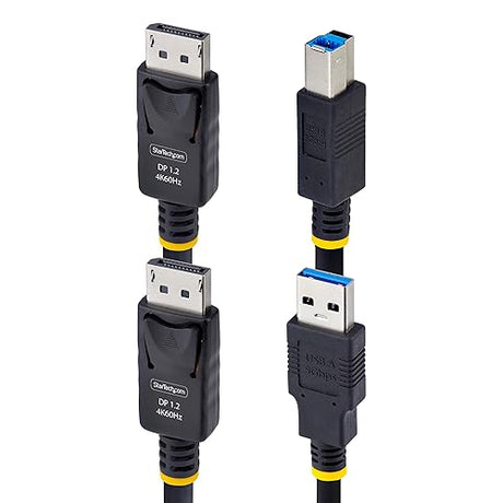 StarTech.com 10ft (3m) DisplayPort and USB 5Gbps KVM Cable, 4K 60Hz, Universal Compatible DP/USB Combo Cable for KVM Switches