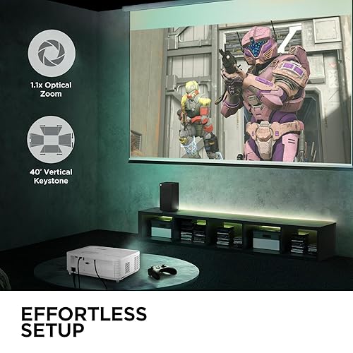 ViewSonic PA503HD 4000 Lumens High Brightness Projector with 1.1x Optical Zoom, USB, and HDMI inputs for Home and Office 1080p