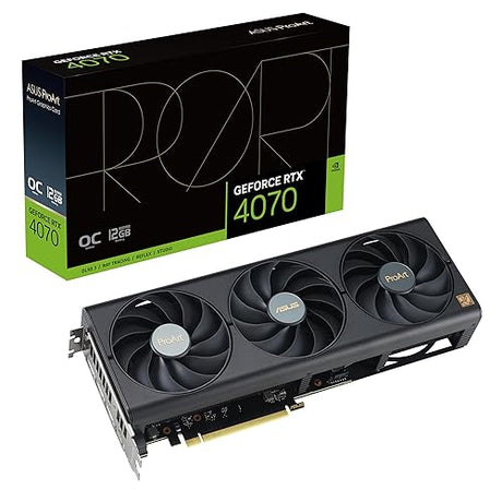 ASUS ProArt GeForce RTX™ 4070 OC Edition 12GB GDDR6X Graphics Card (PCIe 4.0, 12GB GDDR6X, DLSS 3, HDMI 2.1, DisplayPort 1.4a)