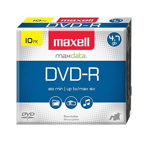 Maxell DVD-R Recordable Disc, 4.7 GB, 16x, Jewel Case, Gold