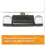 3M Keyboard Tray with Adjustable Keyboard and Mouse Platforms, Turn Knob to Adjust Height and Tilt, Swivels and Stores Under Desk, Gel Wrist Rest and Precise Mouse Pad, 17.75 Track, Black (AKT80LE) Knob Adjust