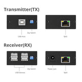 SIIG 4-Port USB 2.0 Extender Over CAT5e/6 Cable 264ft(80m) - Plug and Play, High Speed Transfer, for PC, Surveillance, Video Conference, Gaming (JU-EX0311-S1)
