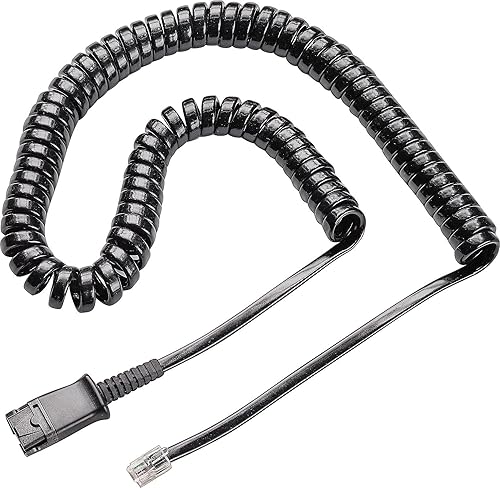 Plantronics 26716-01 Coil Cord to Quick-Disconnect Modular Plug,Black